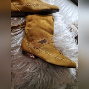 70's Suede Fringe Boots